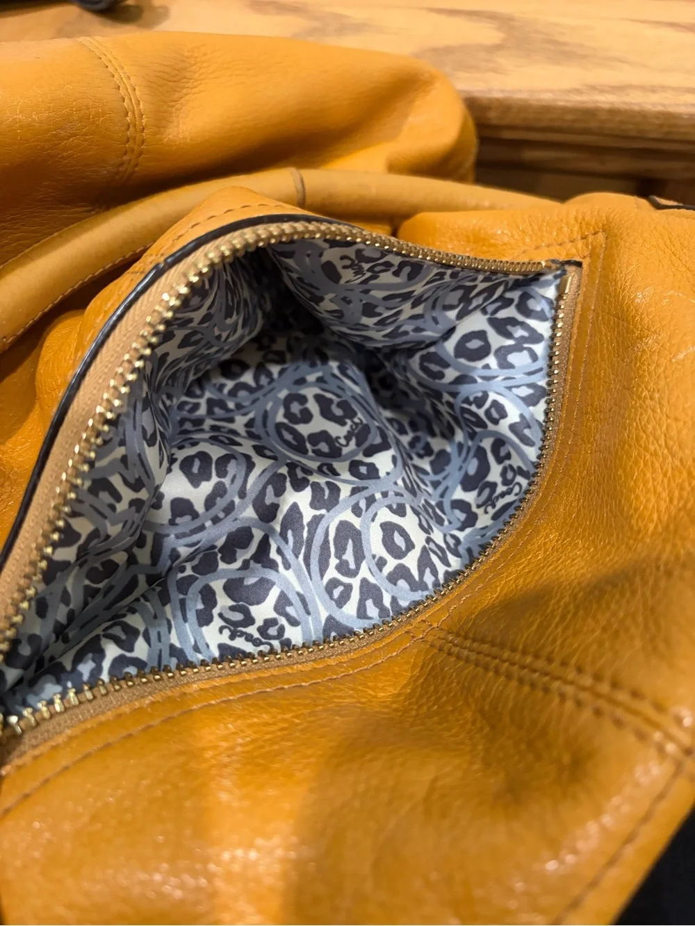Coach Penelope Buckle Leather Hobo Shoulder Bag in Mustard